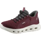 Rieker Slip-On Sneaker SPORT, Damen, Gr. 36, grau (beere, grau), Textil, Schuhe Slip-On Sneaker, Freizeitschuh, Slipper, Halbschuh mit MemoSoft-Ausstattung