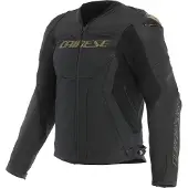 Dainese Racing 5 Motorrad Lederjacke, schwarz/gold, 48