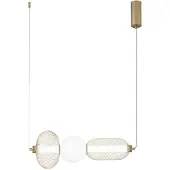 LUCE Design Hängelampe Inkas, messing / gold, für Wohn- / Esszimmer, Glas