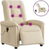 Syfax Massagesessel Elektrisch Creme Stoff