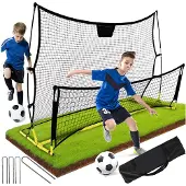 Rebounder doppelseitig Fußball Trainer Tor Trainingsrahmen 220x110 cm