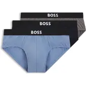 BOSS Hipster "3P ONE", Herren, Gr. XXL, Jersey, blau (open miscellaneous 987), Jersey, Obermaterial: 95% Baumwolle, 5% Elasthan, Unterhosen Hipster