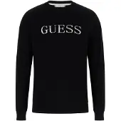 GUESS für Herren. M6RR19Z4451 Jersey Kane schwarz (S), Lässig, Baumwolle, Langarm