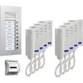 TCSS PPU08-EN/02 audio:pack UP für 8 Wohneinheiten, mit Außenstation PUK 8 Klingeltasten + 8x Türtelefon ISH3030 + Steuergerät BVS20 PPU08EN02