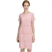 Vera Mont Spitzenkleid "Spitzenkleid kurzarm", Damen, Gr. 40, EURO, rosa (foggy rose), 36% Polyamid PA. 34% Baumwolle CO. 30% Viskose CV., Kleider Spitzenkleid