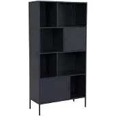 Sweeek - Sideboard, industrielles Aufbewahrungsmöbel aus Stahl mit 8 Stauräumen - Schwarz