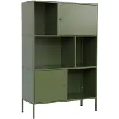 Sweeek - Sideboard, industrielles Aufbewahrungsmöbel aus Stahl mit 6 Stauräumen - Grün