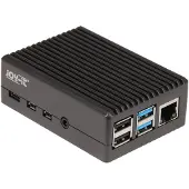 Joy-It RB-AlucaseP4+08, Behausung, Raspberry Pi, Raspberry Pi, Schwarz, Aluminium, 65 mm