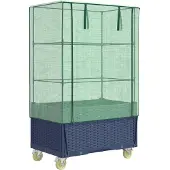 vidaXL Hochbeet mit Aufsatz und Rollen Rattan-Optik 80x50x182 cm