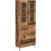 vidaXL Highboard-Schrank mit Regal 2 stk. Altholz 69,5 x 34 x 180 cm