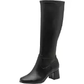 Tamaris Stiefel mit Reißverschluss, Breitem Absatz und Runder Schuhspitze