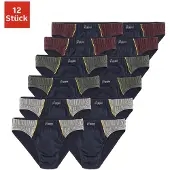Le jogger Slip , Herren, Gr. 3, 12 Stk., blau (marine), Jersey, Obermaterial: 100% Baumwolle, unifarben, körpernah, Unterhosen Slip, mit Farbhighlights, Topseller