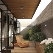 VIOKEF LED Außendeckenleuchte Andria, schwarz, Aluminium, LED Deckenleuchten