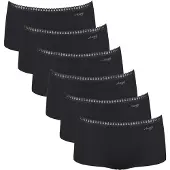 Sloggi Panty "Panty GO Crush Short C6P 6er Pack", Damen, Gr. XXL, schwarz, Obermaterial: 95% Baumwolle CO. 5% Elasthan EL., Unterhosen Panty