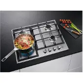 AEG HGB64400SM, Edelstahl, Integriert, 60 cm, Gaskochfeld, Edelstahl, 4 Zone(n)
