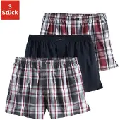 H.I.S. Webboxer H.I.S, Herren, Gr. 3 (XS), 3 Stk., bunt, Webqualität, Obermaterial: 100% Baumwolle, kariert, weit, Unterhosen Webboxer, in bequemer Passform
