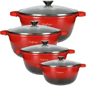 Cheffinger 8 tlg Kochtopf Set Topf Induktion Anti Haft 20-24-28-32cm Geschirrset
