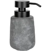 Wenko Sacile Seifenspender Keramik, 400 ml, Beton-Optik, Handseifenspender, langlebig und nachfüllbar, ideal für Flüssigseife im Bad, 1 Stück, Farbe: grau/schwarz