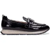Hispanitas für Damen. HI254386 Kansas Rock Leder Mokassins schwarz (39), Wohnung, 1 bis 3 cm, Keine, Lässig