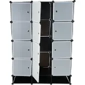 Mendler Regalsystem Sydney T306, Steckregal Garderobe Kleiderschrank, 8 Boxen je 37x37x47cm schwarz