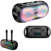 Claudio Reig Bluetooth-fm-radio 2 Drahtlose Mikrofone Fernbedienung Usb-aux-anschluss Bildschirm One Size