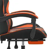 vidaXL Gaming-Stuhl mit Fußstütze Schwarz und Orange Kunstleder