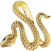 Thomas Sabo Fingerring "Schlangen-Optik Tempting Romance" Gr. 54, schwarz (gelbgoldfarben, schwarz), Fingerringe, Damen, 54, Silber 925 (recycelt), 2,7mm, Fingerring