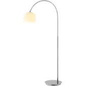 LINDBY Bogenlampe Cynthia, nickelfarben, Glas, 140 cm, E27