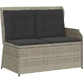 Syfax Gartenbank Hellgrau Poly-Rattan
