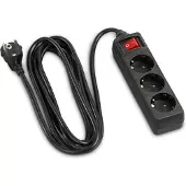 Hama 00108835, 3 AC-Ausgänge, 230 V, 3500 W, Schwarz, Kunststoff, 5 m