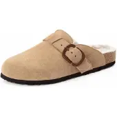 Tamaris Clog , Damen, Gr. 37, beige (taupe), Veloursleder, Basic, Schuhe Clog, Freizeitschuh, Haussschuh zum Schlüpfen