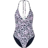 JOOP! Badeanzug JOOP "FLEUR", Damen, Gr. 36, N-Gr, pink (pink aop), Microfaser, Obermaterial: 83% Polyamid, 17% Elasthan, Badeanzüge Badeanzug, Flower-Print, wattierte Cups, herausnehmbaren Pads