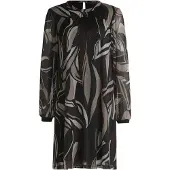 Betty Barclay Chiffonkleid "Chiffonkleid langarm", Damen, Gr. 44, EURO, bunt (taupe, schwarz), Obermaterial: 95% Polyester PES. 5% Elasthan EL., Kleider Chiffonkleid