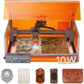 Vevor Lasergravierer, 10 W, Lasergravur- & Schneidemaschine mit Gehäuse, Laserschneider, Graviermaschine, 300x300 mm Arbeitsbereich, 7000 mm/min, für Holz, Leder, Glas, bestimmte Metalle, Klasse 1