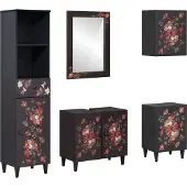 vidaXL Badezimmerschrank-Set 5 stk. 62 x 33 x 58 cm Massivholz Mango