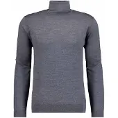 Ragman Rundhalspullover , Herren, Gr. 62, grau (anthrazit), Strick, 100% Wolle, ohne Ausschnitt, Pullover Rundhalspullover