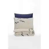 L'essentiel Maison , Larum - Dark Blue, Ranforce Super King Bettbezug-Set (FR), Dunkelblau, 100 % BAUMWOLLE RANFORCE, 260 x 220 cm