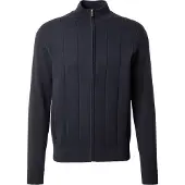 Bugatti Herren Strickjacke mit Streifen in 3D-Optik