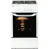 Beko CSG42009DW, Freistehender Herd, Weiß, Drehregler, Weiß, Vorderseite, Emaille