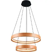 TRIO LED-Hängelampe Lynwood, Ø 60 cm, holzfarben, Holz, 2-flg.