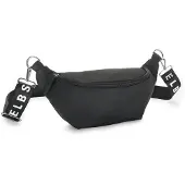 Elbsand Bauchtasche "Umhängetasche", Damen, Gr. B/H/T: 32cm x 14cm x 10cm, schwarz, Stoff, Textil, clean, unifarben, Taschen Bauchtasche, Crossbody Bag, Gürteltasche, Brusttasche, Hüfttasche VEGAN