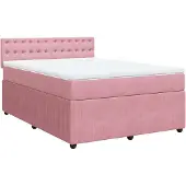 Syfax Boxspringbett mit Matratze Rosa 140x200 cm Samt
