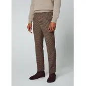 Hackett London für Herren. HM212522 Herbstliche braune Hose (34/34), Lässig, Polyester