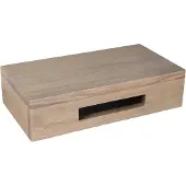 Differnz Waschtischplatte Eichenholz 40 x 25 x 10 cm - Waschbeckenunterschrank Schwebend - Wandregal Badezimmer ohne Wasserhahnloch - mit Aussparung für Handtuch