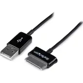StarTech.com .com 2 m Dockanschluss-auf-USB-Kabel für Samsung Galaxy Tab, Schwarz, USB A, Samsung 30-pin, 2 m, Männlich, Männlich