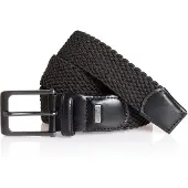 MONTI Ledergürtel "MONZA", Herren, Gr. 85, schwarz (schwarz, grau), Materialmix, Gürtel Ledergürtel, strukturierte Optik, modern