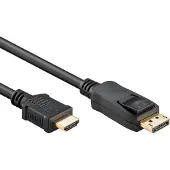 Goobay DisplayPort-auf-HDMI-Kabel, 4K/60 Hz, 18 Gbit/s, 2 m, schwarz