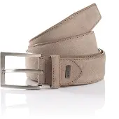 MONTI Ledergürtel "TORONTO", Herren, Gr. 90, grau (taupe), Rindsleder, Gürtel Ledergürtel, Veloursoptik, matt, elegant, weich, mit Logo