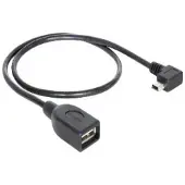 DeLOCK 83356, 0,5 m, Mini-USB A, USB A, USB 2.0, Männlich/Weiblich, Schwarz