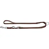 Hunter - Verstellbare Führleine Nylon - Hundeleine Gr Länge max. 200 cm - Breite 2,0 cm braun